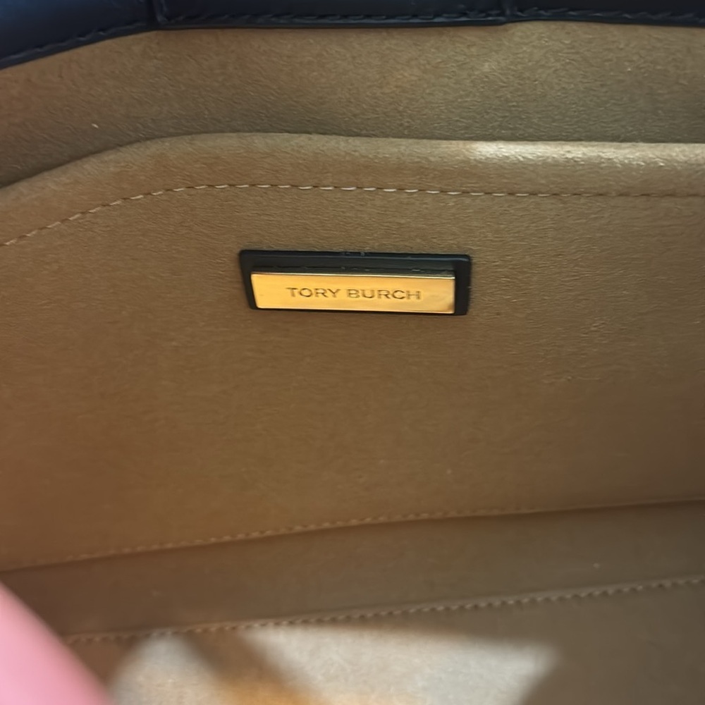 Tory Burch T Monogram Top-Handle Embossed Tote - Picture 4 of 10